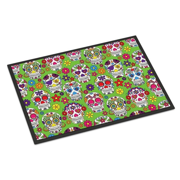 Carolines Treasures Day of the Dead Green Indoor or Outdoor Mat, 24 x 36 in. BB5117JMAT - main